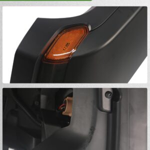 Front Fender Flares w/Lights Compatible with 2007 2017 Wrangler JK High Top Flares 2PCS Unpainted