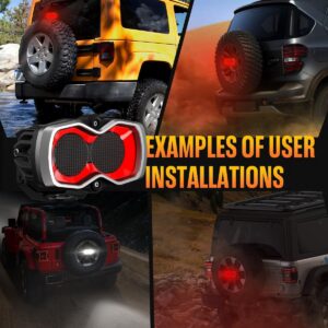 NOVSIGHT 4.5 Inch LED Pod - Red Dot Award 2025 Winner Halo Series Offroad Brake & Back Up Reverse Light Combo with Red DRL, Ultra Bright LED Pod Light for Truck Wrangler Jeep Pickup Ram SUV, 1PCS