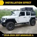 Side Steps Running Board Compatible for Jeep 2018-2025 Wrangler JL JLU Unlimited 4 Doors Only, Matte Black Powder Coated Steel Rock Rails Nerf Bars