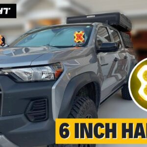 NOVSIGHT 6 Inch LED Pod Lights Spot Flood Combo with Amber/White DRL 120W Super Bright, Halo Series LED Offroad Lights Spot Flood Beam with Covers for Truck Wrangler Jeep Ford Pickup ATV