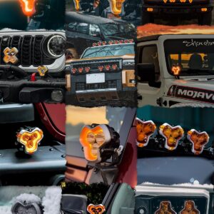 NOVSIGHT 3 Inch LED Pod Lights - Halo Pro Series LED Spot Flood Beam Combo w/Dynamic DRL Modes, 120W Ultra Bright Off Road Light for Truck Jeep Pickup Ford ATV UTV, 2PCS(Red Dot Award 2025 Winner)